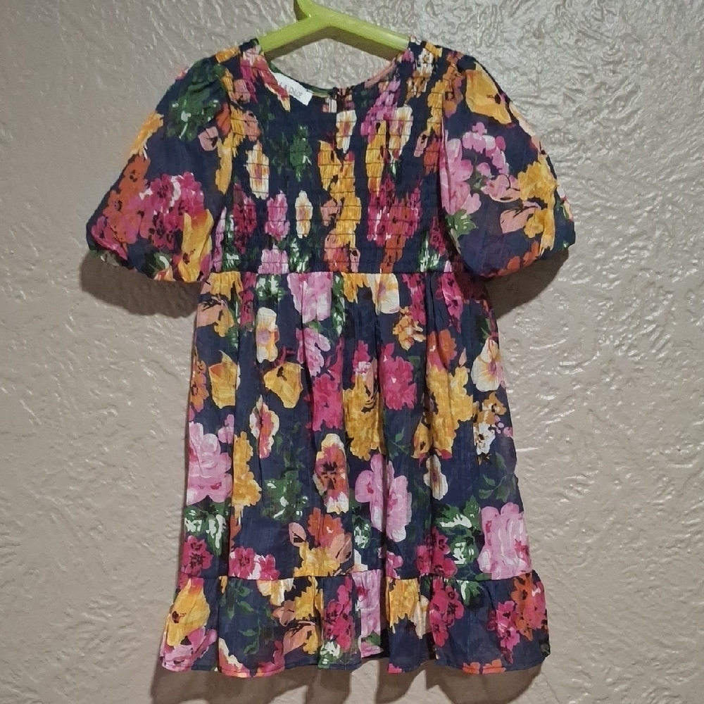 Isobella & Chloe Pink and Purple Puff Sleeve Sundress Size 6 - Picture 2 of 12
